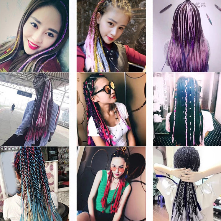 Fashion Color Gradient Individual Braid Wigs Chemical Fiber Big Braids, Length: 60cm(12 Black+Dark Green) - Wigs by PMC Jewellery | Online Shopping South Africa | PMC Jewellery