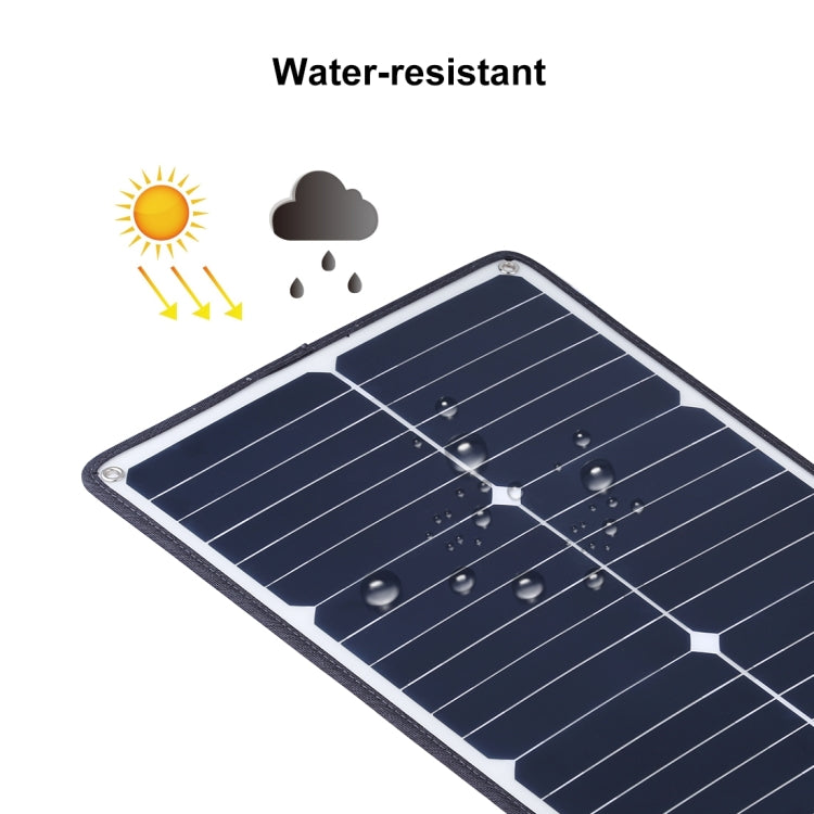 HAWEEL 3 PCS 20W Monocrystalline Silicon Solar Power Panel Charger, with USB Port & Holder & Tiger Clip, Support QC3.0 and AFC(Black) - Charger by HAWEEL | Online Shopping South Africa | PMC Jewellery | Buy Now Pay Later Mobicred