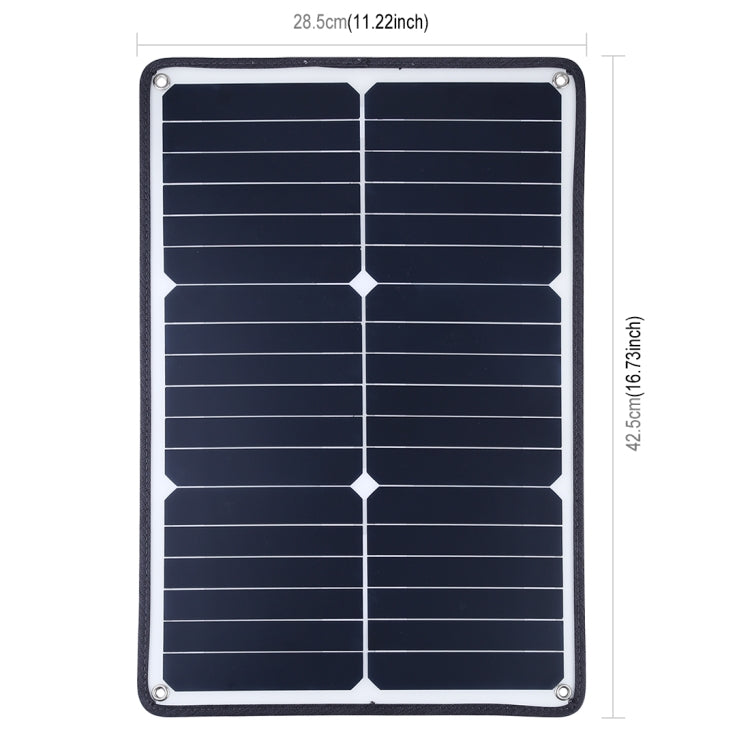 HAWEEL 3 PCS 20W Monocrystalline Silicon Solar Power Panel Charger, with USB Port & Holder & Tiger Clip, Support QC3.0 and AFC(Black) - Charger by HAWEEL | Online Shopping South Africa | PMC Jewellery | Buy Now Pay Later Mobicred