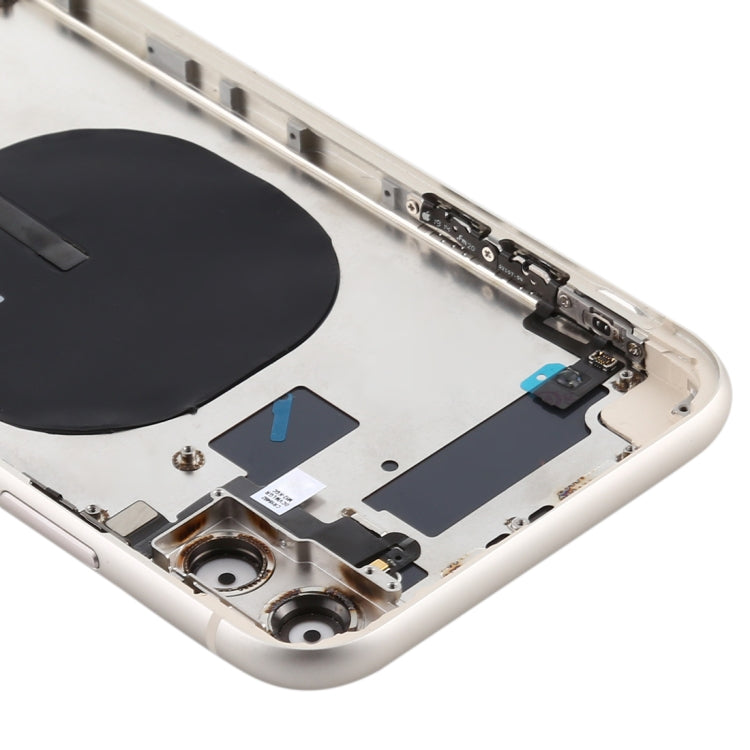 Battery Back Cover (with Side Keys & Card Tray & Power + Volume Flex Cable & Wireless Charging Module) for iPhone 11(White) - Back Cover by PMC TechLife | Online Shopping South Africa | PMC TechLife