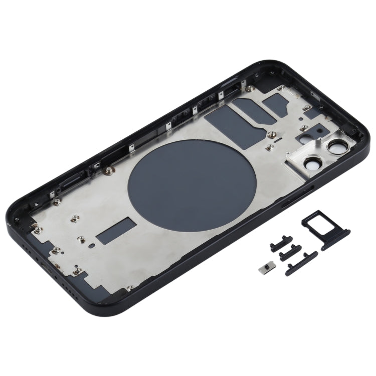 Back Housing Cover with SIM Card Tray & Side  Keys & Camera Lens for iPhone 12(Black) - Back Cover by PMC TechLife | Online Shopping South Africa | PMC TechLife