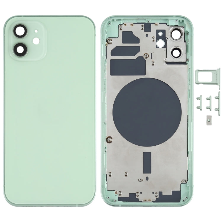 Back Housing Cover with SIM Card Tray & Side  Keys & Camera Lens for iPhone 12(Green) - free shipping - PMC TechLife - Order now!