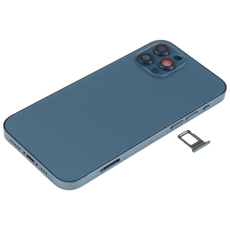 Battery Back Cover (with Side Keys & Card Tray & Power + Volume Flex Cable & Wireless Charging Module) for iPhone 12 Pro(Blue) - Back Cover by PMC TechLife | Online Shopping South Africa | PMC TechLife