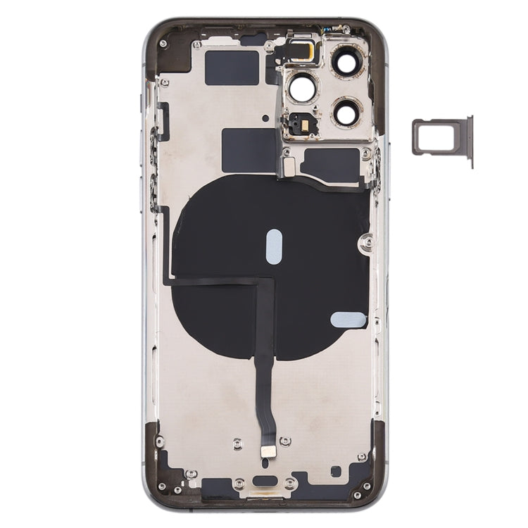 Battery Back Cover (with Side Keys & Card Tray & Power + Volume Flex Cable & Wireless Charging Module) for iPhone 11 Pro(Black) - Back Cover by PMC TechLife | Online Shopping South Africa | PMC TechLife