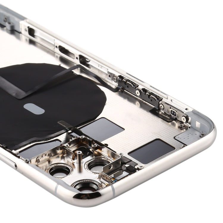 Battery Back Cover (with Side Keys & Card Tray & Power + Volume Flex Cable & Wireless Charging Module) for iPhone 11 Pro(Silver) - Back Cover by PMC TechLife | Online Shopping South Africa | PMC TechLife | Buy Now Pay Later Mobicred