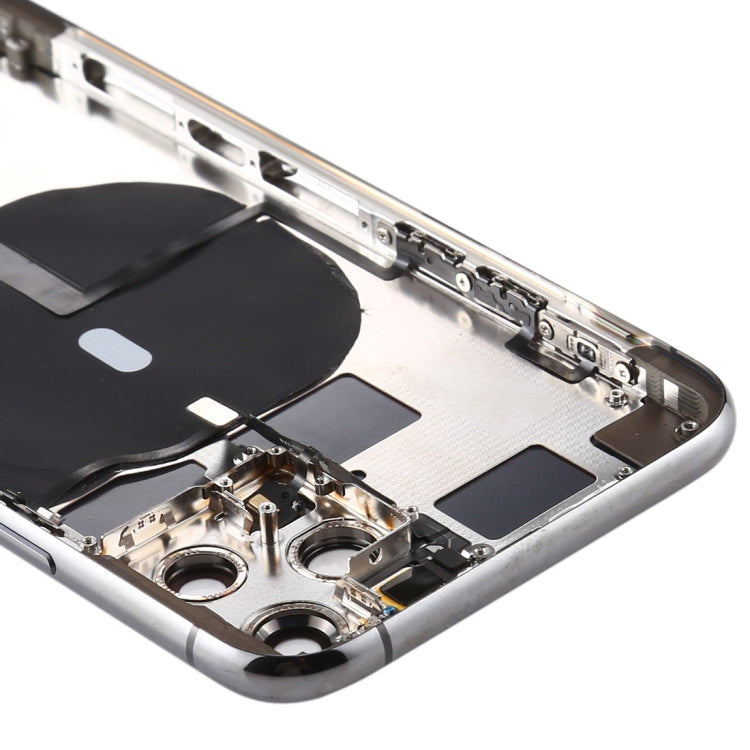 Battery Back Cover (with Side Keys & Card Tray & Power + Volume Flex Cable & Wireless Charging Module) for iPhone 11 Pro Max(Black) - Back Cover by PMC TechLife | Online Shopping South Africa | PMC TechLife