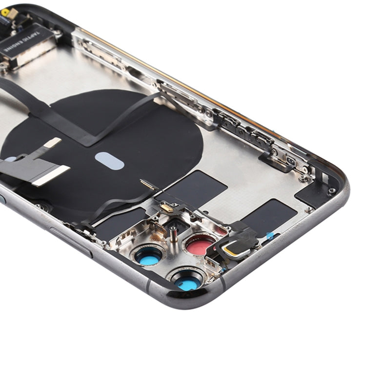 Battery Back Cover Assembly (with Side Keys & Power Button + Volume Button Flex Cable & Wireless Charging Module & Motor & Charging Port & Speaker Ringer Buzzer & Card Tray & Camera Lens Cover) for iPhone 11 Pro Max(Grey) - Back Cover by PMC TechLife | Online Shopping South Africa | PMC TechLife