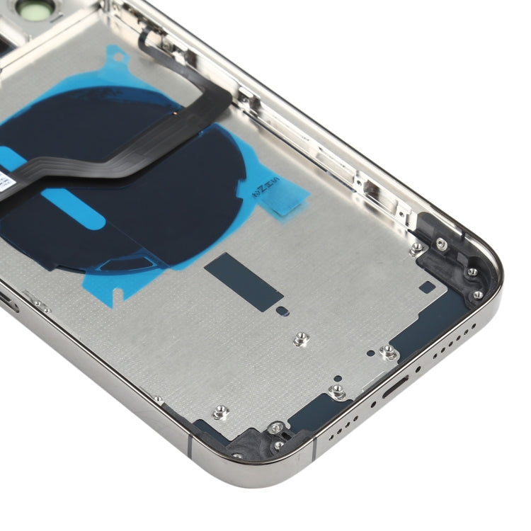 Battery Back Cover (with Side Keys & Card Tray & Power + Volume Flex Cable & Wireless Charging Module) for iPhone 12 Pro Max(Black) - Back Cover by PMC TechLife | Online Shopping South Africa | PMC TechLife