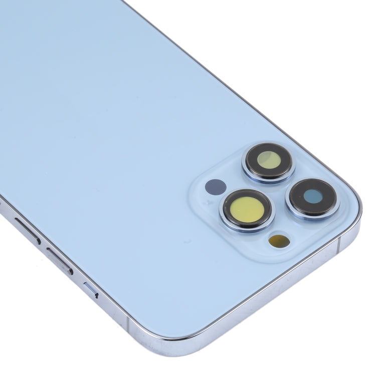 For iPhone 13 Pro Max Battery Back Cover with Side Keys & Card Tray & Power + Volume Flex Cable & Wireless Charging Module(Blue) - free shipping - PMC TechLife - Order now!