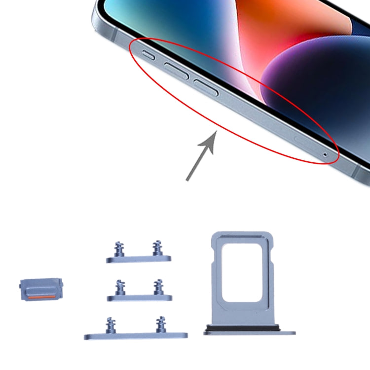 SIM Card Tray + SIM Card Tray + Side Keys for iPhone 14 (Blue) -  by PMC TechLife | Online Shopping South Africa | PMC TechLife
