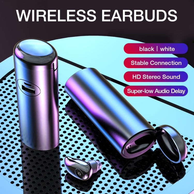 V21 Mini Single Ear Stereo Bluetooth V5.0 Wireless Earphones with Charging Box(White) - Bluetooth Earphone by PMC Jewellery | Online Shopping South Africa | PMC Jewellery