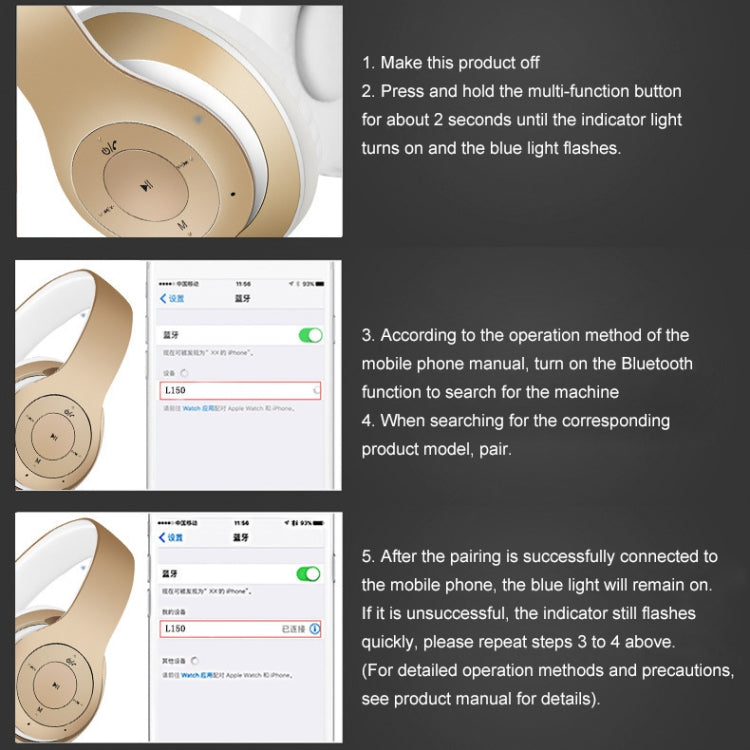 L150 Wireless Bluetooth V5.0 Headset (Rose Gold) - Headset & Headphone by PMC TechLife | Online Shopping South Africa | PMC TechLife