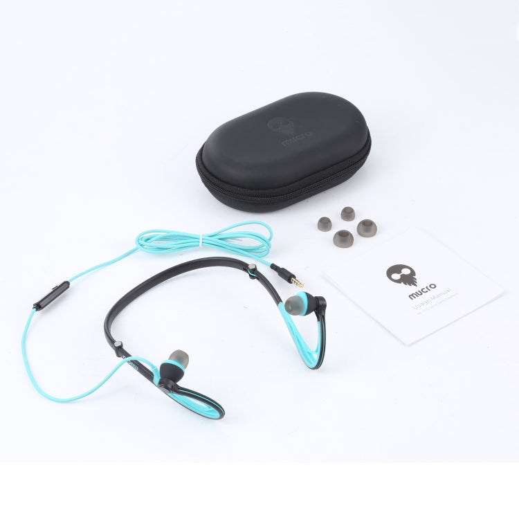 Mucro ML233 Foldable Wired Running Sports Headphones Night Neckband In-Ear Stereo Earphones, Cable Length: 1.2m(Blue) - Sport Earphone by Mucro | Online Shopping South Africa | PMC Jewellery