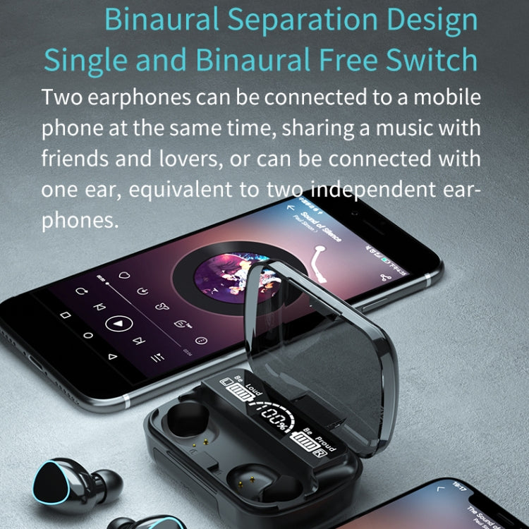 M10 Bluetooth 5.1 TWS Digital Display Wireless Bluetooth Earphone with Charging Box, Support Touch & Siri & Battery Display(Green) - TWS Earphone by PMC TechLife | Online Shopping South Africa | PMC TechLife
