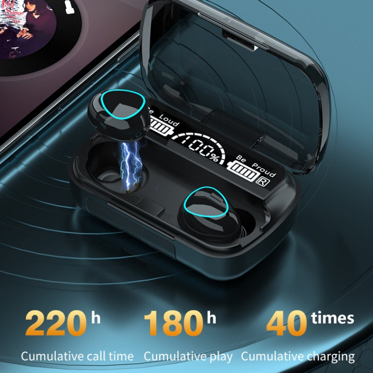 M10 Bluetooth 5.1 TWS Digital Display Wireless Bluetooth Earphone with Charging Box, Support Touch & Siri & Battery Display(Green) - TWS Earphone by PMC TechLife | Online Shopping South Africa | PMC TechLife