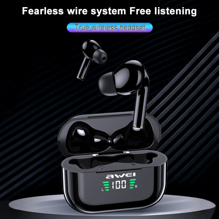 awei T29P Bluetooth V5.0 LED Digital Display Ture Wireless Sports IPX4 Waterproof TWS Headset with Charging Case - TWS Earphone by awei | Online Shopping South Africa | PMC Jewellery