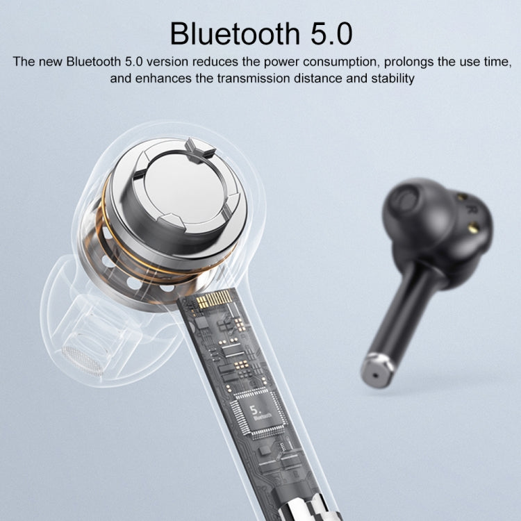 MI4 Bluetooth 5.0 LED Digital Display Intelligent Noise Reduction True Wireless Bluetooth Earphone (White) - TWS Earphone by PMC TechLife | Online Shopping South Africa | PMC TechLife