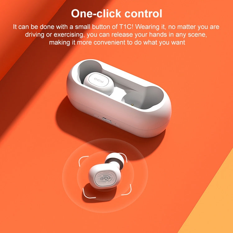 Original Xiaomi Youpin QCY-T1C TWS Bluetooth V5.0 Wireless In-Ear Earphones with Charging Box(White) - TWS Earphone by Xiaomi | Online Shopping South Africa | PMC Jewellery