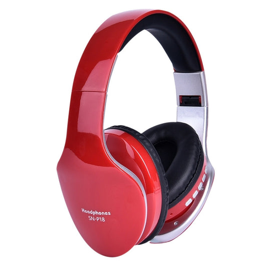 SN-P18 Foldable Bluetooth 4.0 Wireless Headset with Mic, Support TF Card (Red) - Headset & Headphone by PMC Jewellery | Online Shopping South Africa | PMC Jewellery