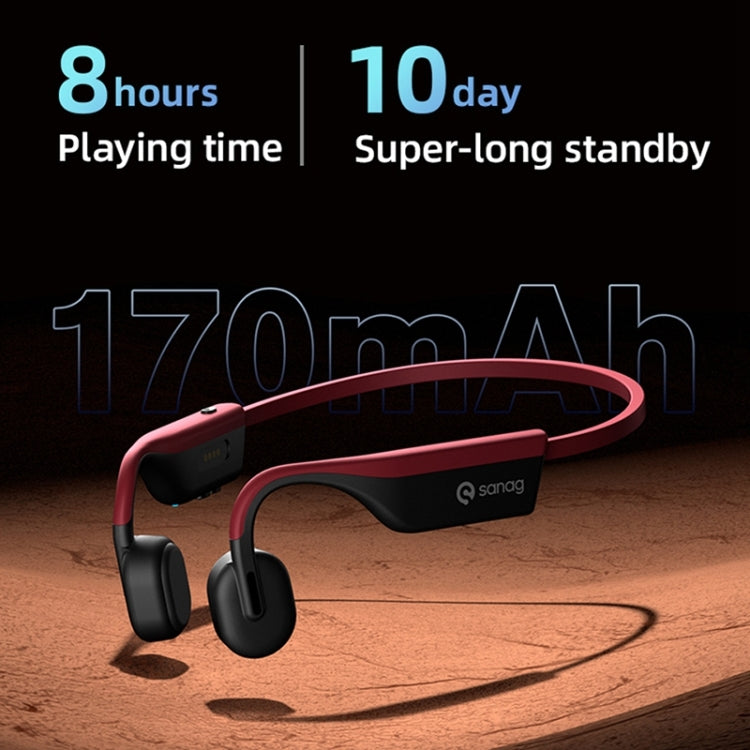 Sanag A9S Bone Conduction Bluetooth 5.1 HiFi Sports Earphone (Red Black) - Sport Earphone by Sanag | Online Shopping South Africa | PMC Jewellery