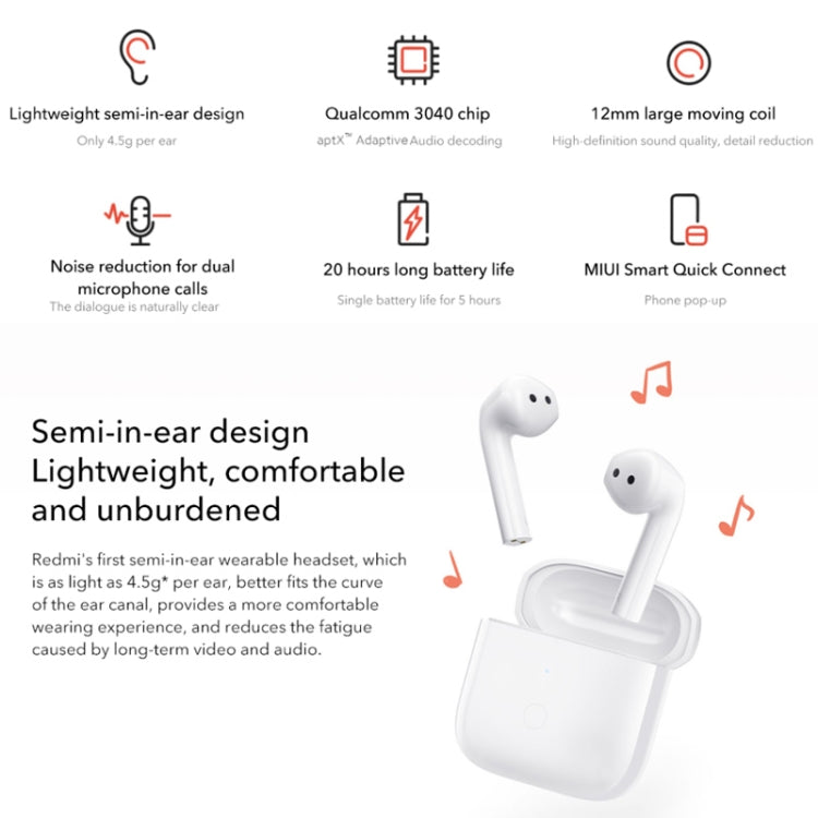 Original Xiaomi Redmi Buds 3 TWS Dual Mic Noise Reduction Bluetooth Earphone (White) - TWS Earphone by Xiaomi | Online Shopping South Africa | PMC Jewellery