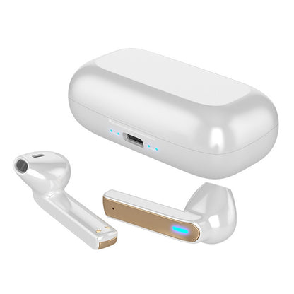 BQ02 TWS Semi-in-ear Touch Bluetooth Earphone with Charging Box & Indicator Light, Supports HD Calls & Intelligent Voice Assistant (White) - TWS Earphone by PMC Jewellery | Online Shopping South Africa | PMC Jewellery