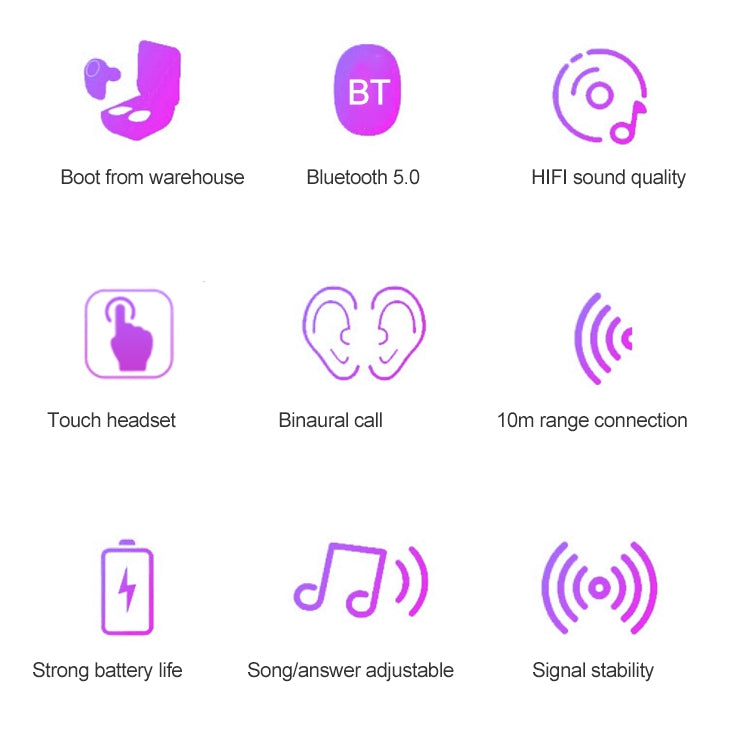 DT-15 Wireless Two Ear Bluetooth Headset Supports Touch & Smart Magnetic Charging & Power On Automatic Pairing (Gold) - Bluetooth Earphone by PMC TechLife | Online Shopping South Africa | PMC TechLife