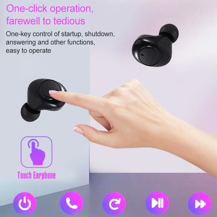 DT-15 Wireless Two Ear Bluetooth Headset Supports Touch & Smart Magnetic Charging & Power On Automatic Pairing (Gold) - Bluetooth Earphone by PMC TechLife | Online Shopping South Africa | PMC TechLife