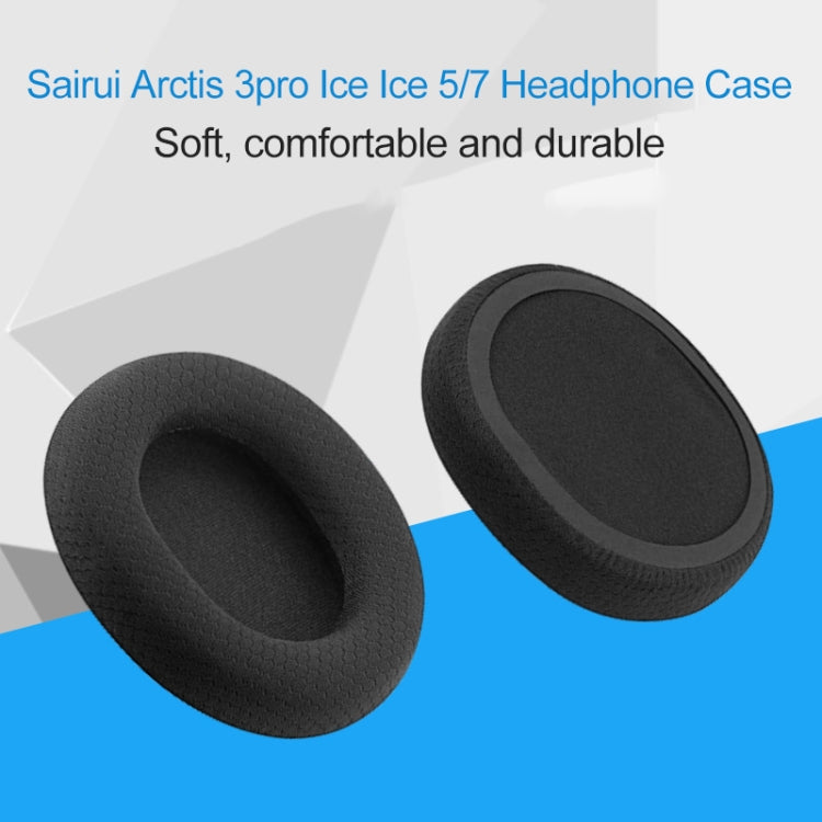 1 Pair Leather Sponge Protective Case for Steelseries Arctis 3 Pro  / Ice 5 / Ice 7 Headphone(Black Leather) - Earmuff & Pad by PMC TechLife | Online Shopping South Africa | PMC TechLife