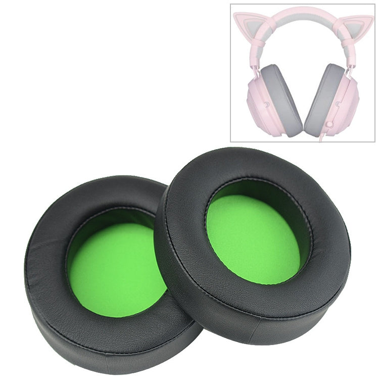 2 PCS For Razer Kraken 7.1 V2 Pro Headphone Cushion Sponge Green Net Cover Earmuffs Replacement Earpads - Earmuff & Pad by PMC Jewellery | Online Shopping South Africa | PMC Jewellery