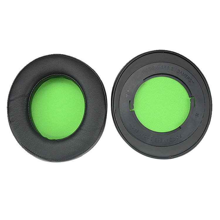 2 PCS For Razer Kraken 7.1 V2 Pro Headphone Cushion Sponge Green Net Cover Earmuffs Replacement Earpads - Earmuff & Pad by PMC Jewellery | Online Shopping South Africa | PMC Jewellery