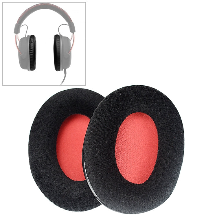 2 PCS For Kingston KHX-HSCP / HyperX Cloud II Headphone Cushion Flannel Red Net Sponge Cover Earmuffs Replacement Earpads - Earmuff & Pad by PMC Jewellery | Online Shopping South Africa | PMC Jewellery