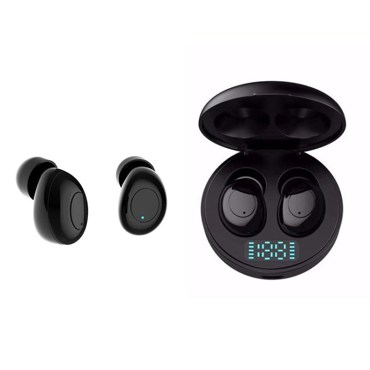 J1 TWS Digital Display Bluetooth V5.0 Wireless Earphones with LED Charging Box(Black) - TWS Earphone by PMC TechLife | Online Shopping South Africa | PMC TechLife