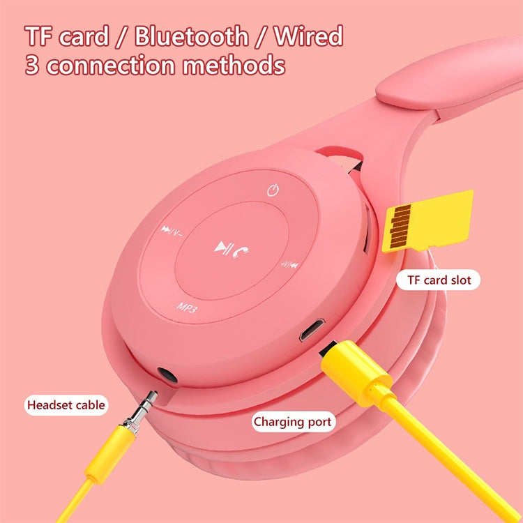 Y08 Hifi Sound Quality Macaron Bluetooth Headset, Supports Calling & TF Card & 3.5mm AUX (Black) - Headset & Headphone by PMC TechLife | Online Shopping South Africa | PMC TechLife