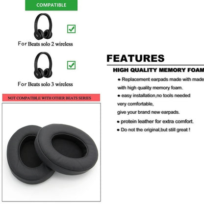 1 Pair Soft Sponge Earmuff Headphone Jacket for Beats Studio 2.0(Black) - Earmuff & Pad by PMC Jewellery | Online Shopping South Africa | PMC Jewellery