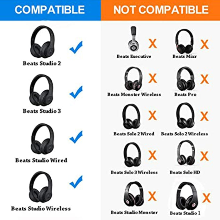 1 Pair Soft Sponge Earmuff Headphone Jacket for Beats Studio 2.0(Blue) - Earmuff & Pad by PMC TechLife | Online Shopping South Africa | PMC TechLife