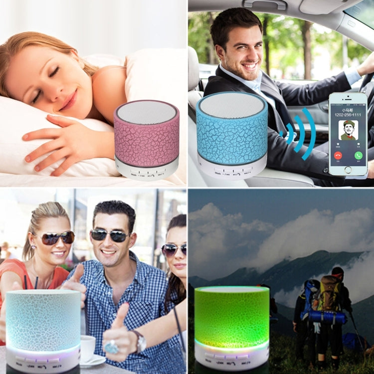 A9 Mini Portable Glare Crack Bluetooth Stereo Speaker with LED Light, Built-in MIC, Support Hands-free Calls & TF Card(Blue) - Mini Speaker by PMC Jewellery | Online Shopping South Africa | PMC Jewellery