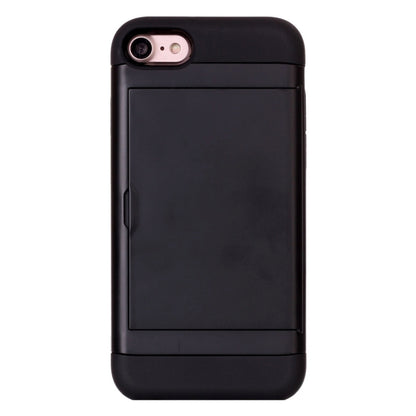 For  iPhone 8 & 7  Slide Style TPU + PC Combination Case with Card Slot(Black) - More iPhone Cases by PMC Jewellery | Online Shopping South Africa | PMC Jewellery