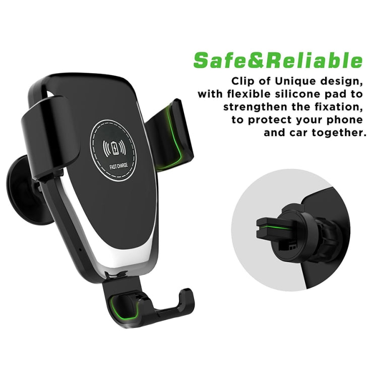 C6 Gravity Induction Car Qi Wireless Charger Fast Charging Air Vent Phone Holder(White) - Car Holders by PMC TechLife | Online Shopping South Africa | PMC TechLife
