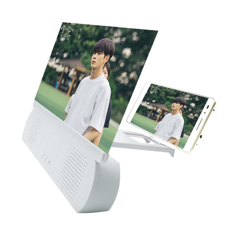 F9 10 inch Universal Chargeable Mobile Phone Screen Amplifier HD Video Amplifier with Silicone Suction Cup Stand & Bluetooth Speaker(White) - Screen Magnifier by PMC Jewellery | Online Shopping South Africa | PMC Jewellery