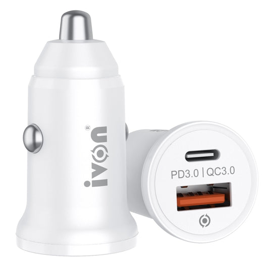 IVON CC45 20W PD 3.0 USB-C / Type-C + QC 3.0 USB Port Mini Car Charger - Car Charger by IVON | Online Shopping South Africa | PMC Jewellery