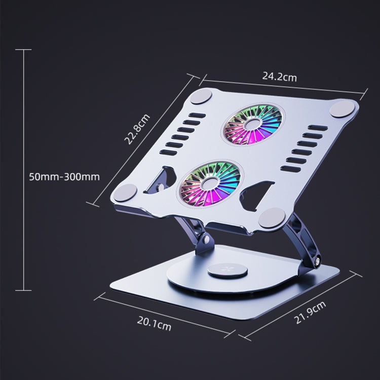 R- JUST HZ13-1 Rotating Foldable Multi-Angle Aluminum Alloy Laptop Fan Bracket (Grey) - MacBook Holder by R-JUST | Online Shopping South Africa | PMC Jewellery