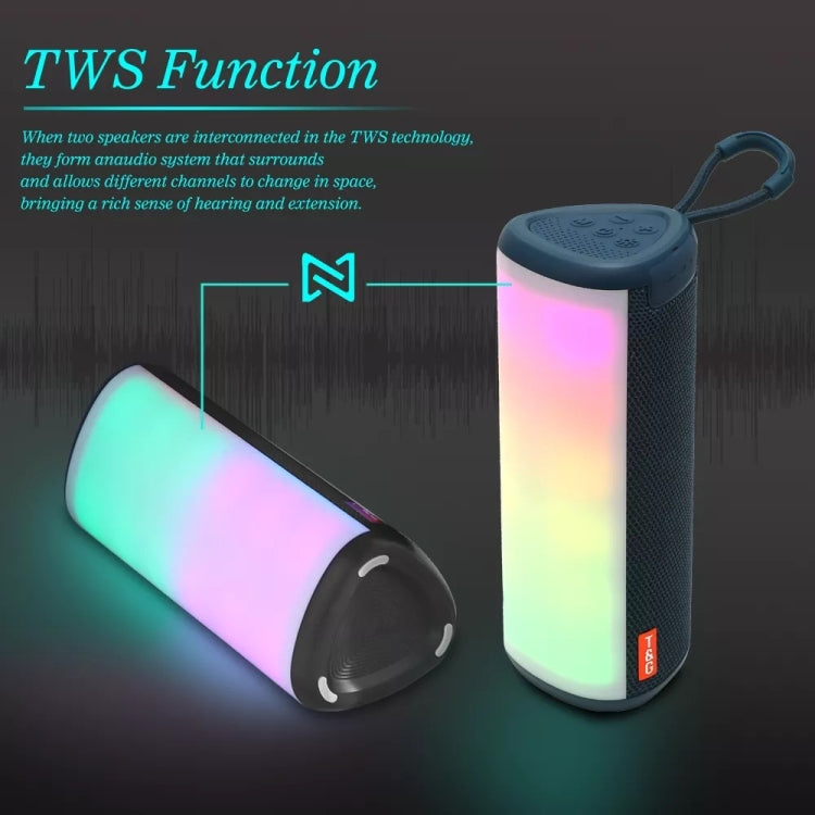 T&G TG357 Portable Wireless Bluetooth Speaker Outdoor Subwoofer with RGB Colorful Light & TWS(Grey) - Desktop Speaker by T&G | Online Shopping South Africa | PMC Jewellery | Buy Now Pay Later Mobicred