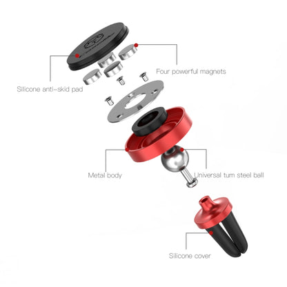 CaseMe Universal 360 Degree Rotation Magnetic Car Air Outlet Vent Mount Phone Holder, For iPhone, Galaxy, Sony, Lenovo, HTC, Huawei, and other Smartphones (Red) - Car Holders by CaseMe | Online Shopping South Africa | PMC Jewellery