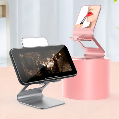 Universal Mobile Phone / Tablet PC Multifunctional Metal Desktop Stand with Makeup Mirror (Pink) - Desktop Holder by PMC Jewellery | Online Shopping South Africa | PMC Jewellery