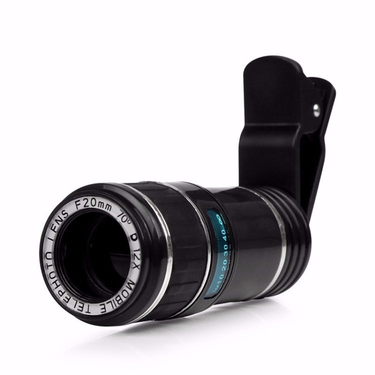 Universal Mobile Phone 12X Zoom Optical Zoom Telescope Lens with Clip - Telescope & Microscope by PMC Jewellery | Online Shopping South Africa | PMC Jewellery