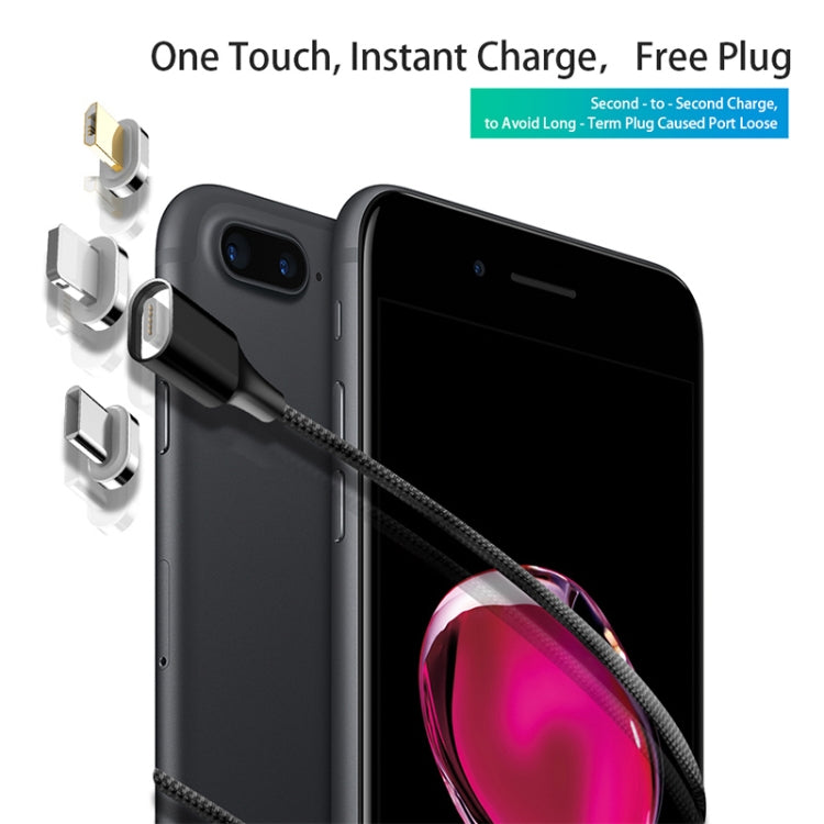M11 3 in 1 3A USB to 8 Pin + Micro USB + USB-C / Type-C Nylon Braided Magnetic Data Cable, Cable Length: 1m (Red) - Charging Cable & Head by PMC TechLife | Online Shopping South Africa | PMC TechLife
