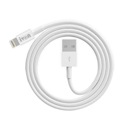 IVON CA70 8 Pin Fast Charging Data Cable, Length: 2m (White) - Normal Style Cable by IVON | Online Shopping South Africa | PMC Jewellery