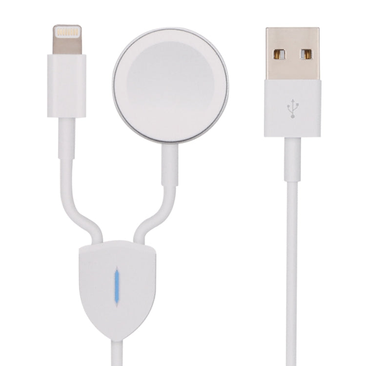 2 in 1 USB to 8 Pin + + Magnetic Watch Wireless Charger Data Cable, Cable Length: 1.2m - 2 in 1 Cable by PMC TechLife | Online Shopping South Africa | PMC TechLife