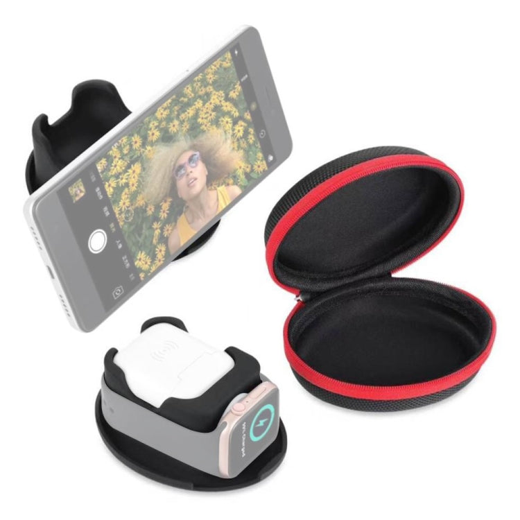 3 in 1 Charger Holder Base for Watch & AirPods with Zippered Storage Bag & Carabiner - Other Accessories by PMC Jewellery | Online Shopping South Africa | PMC Jewellery